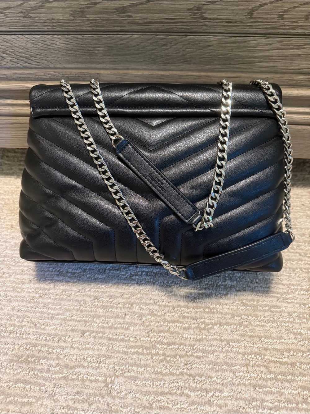 Black Quilted Shoulder Bag - Picture 2 of 5